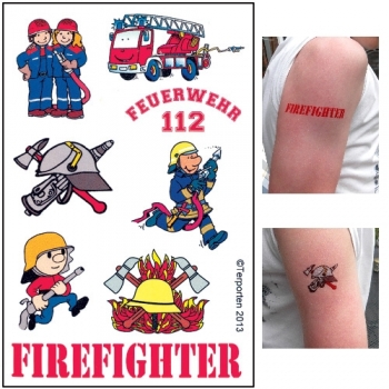 Aufkleber Tattoos Firefighter